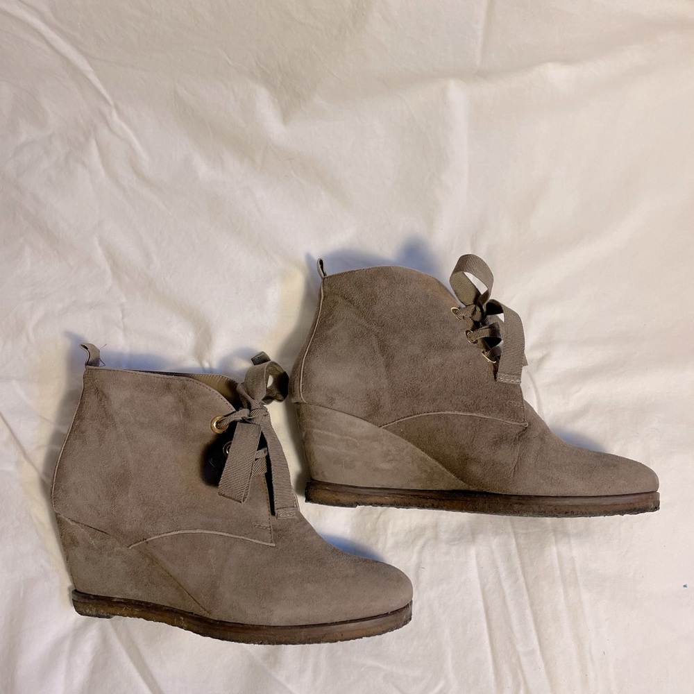 Chic Suede Wedge Ankle Boots